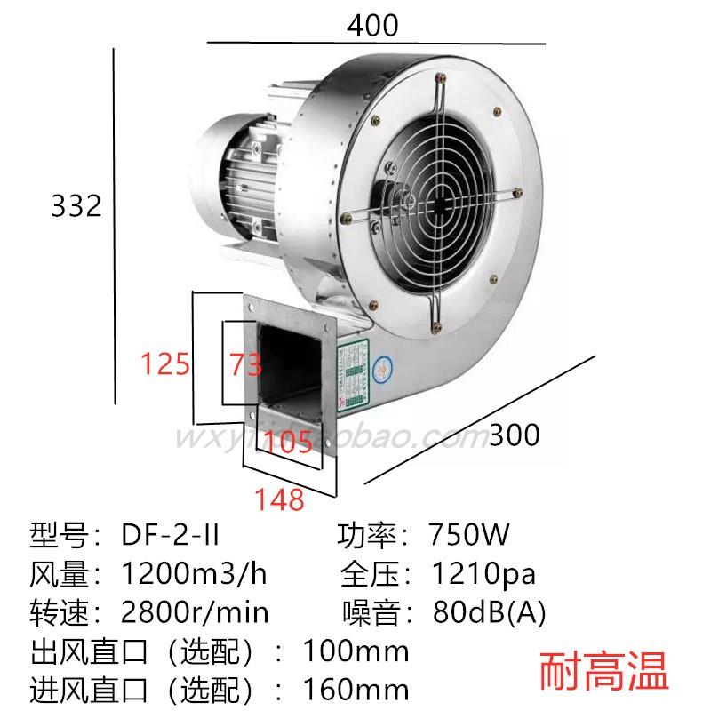 全新鑫犇不锈钢离心风机DF750W洗碗机烘烤箱银牛耐高温锅炉风包邮