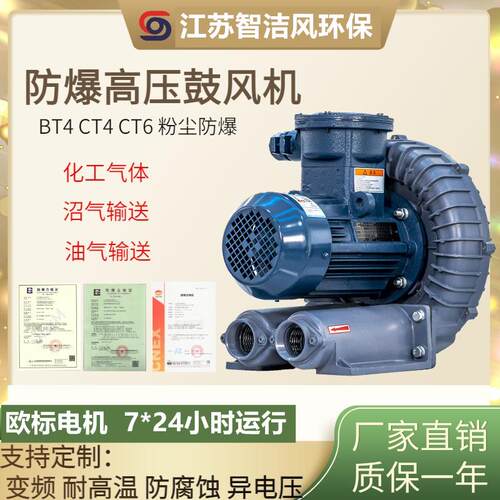 新款防爆高压风机FB-033燃气输送防爆鼓风机CT4变频防爆高压包邮