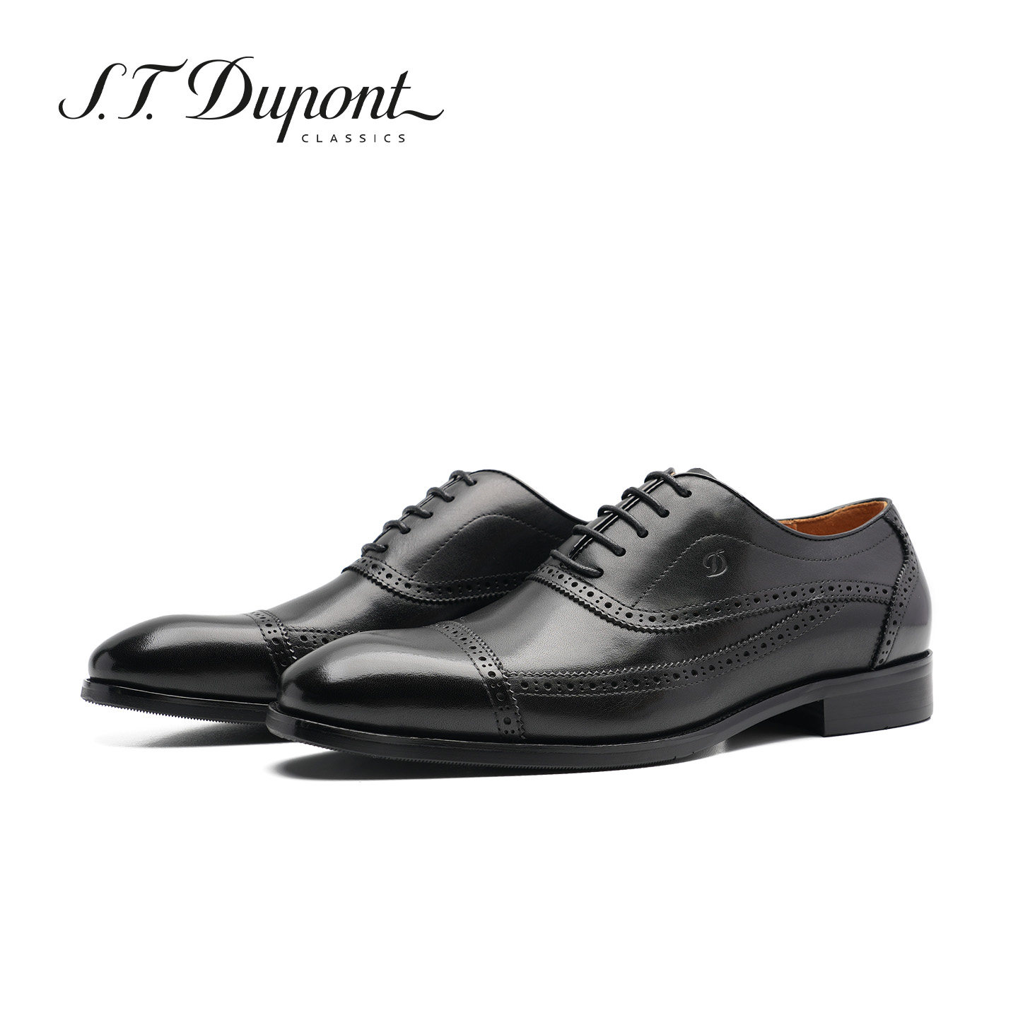 S.T. Dupont/都彭英伦风商务正装皮鞋男黑色系带德比鞋G35196104