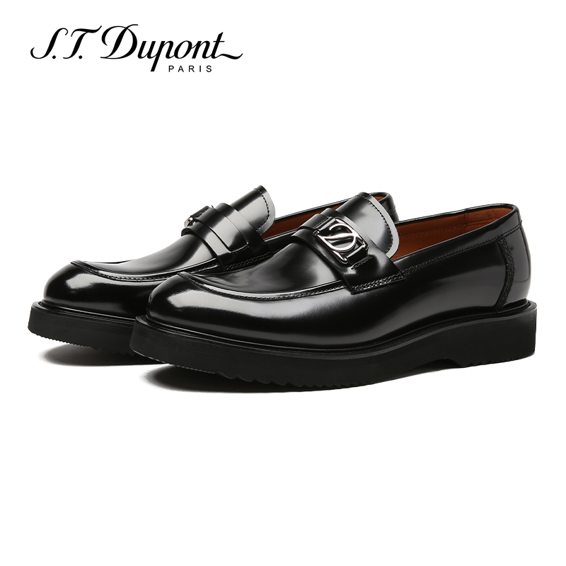 都彭开边珠乐福鞋一脚蹬休闲皮鞋