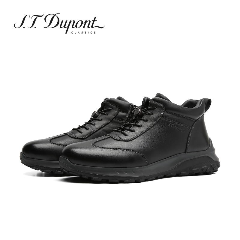 S.T. Dupont/都彭男鞋加绒马丁运动靴通勤休闲增高黑鞋L33281725