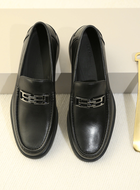 S.T. Dupont/都彭商务黑色真皮乐福鞋金属扣一脚蹬套脚L33193804