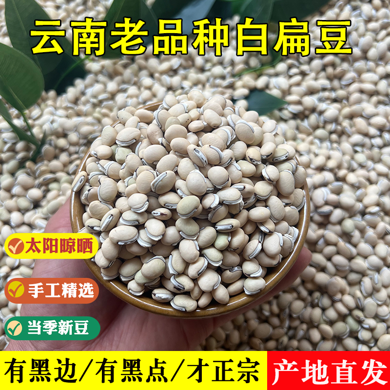 云南白扁豆500g精选农家自产正宗黑边小粒老品种可打粉中药材扁豆
