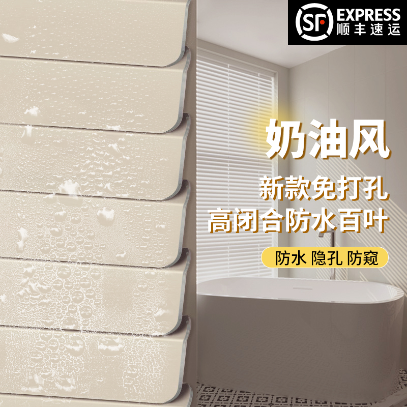 百叶窗帘2025新款全遮光免打孔安装卫生间浴室遮挡帘卧室厨房卷帘