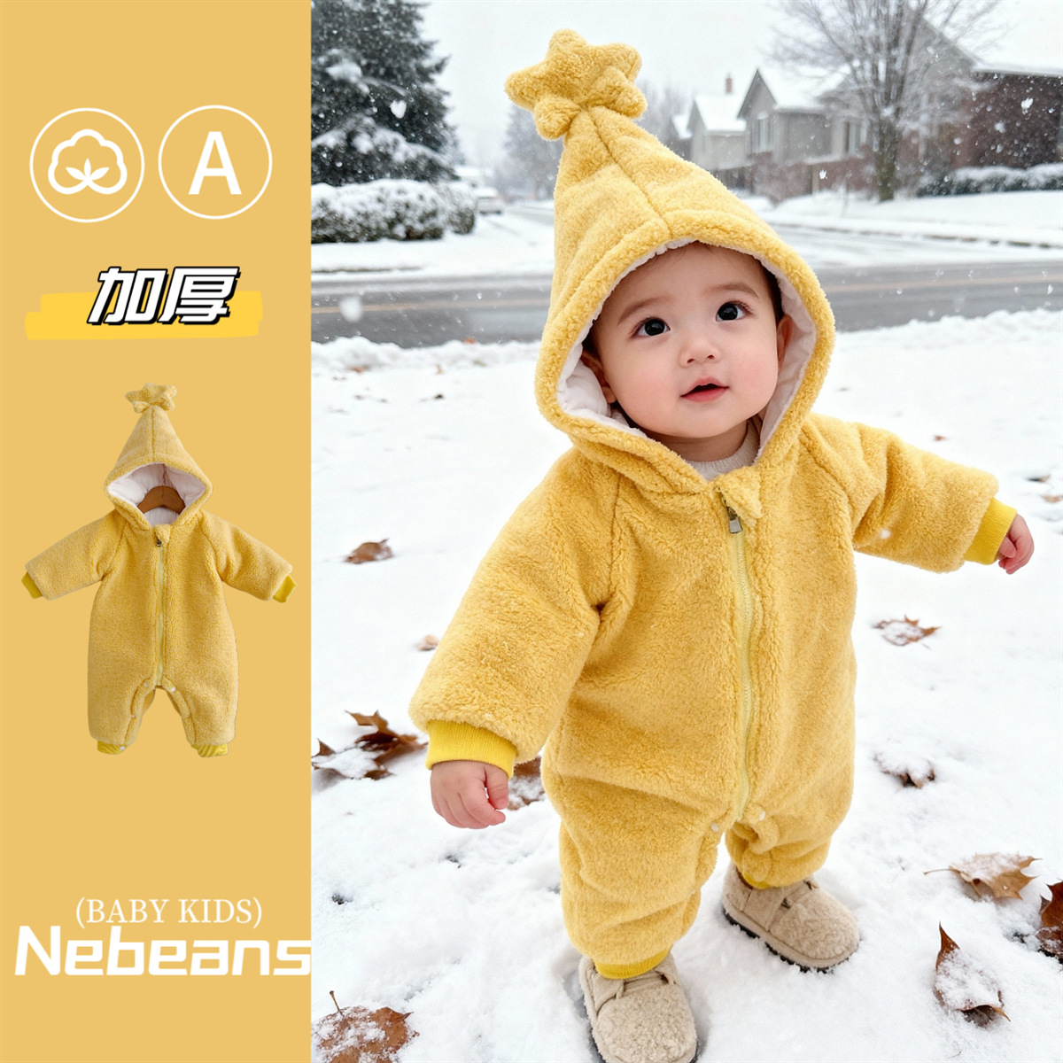 【超软保暖】星星人婴儿爬服