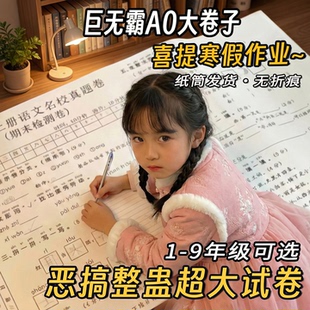 搞怪一年级巨无霸超级大号试卷打印二年级三四年级五年级初中语文数学英语小学生放寒假儿童新年礼物整蛊玩具