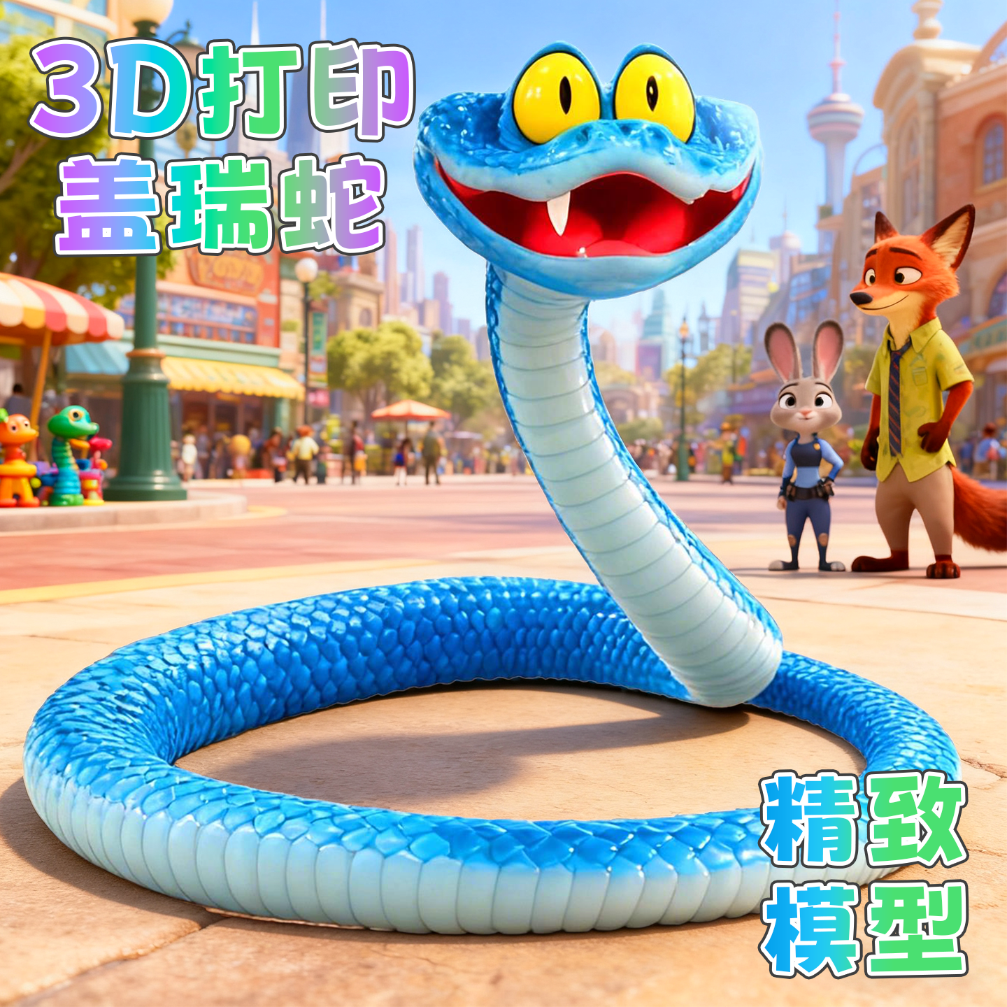 【疯狂动物城2周边】盖瑞蛇手办