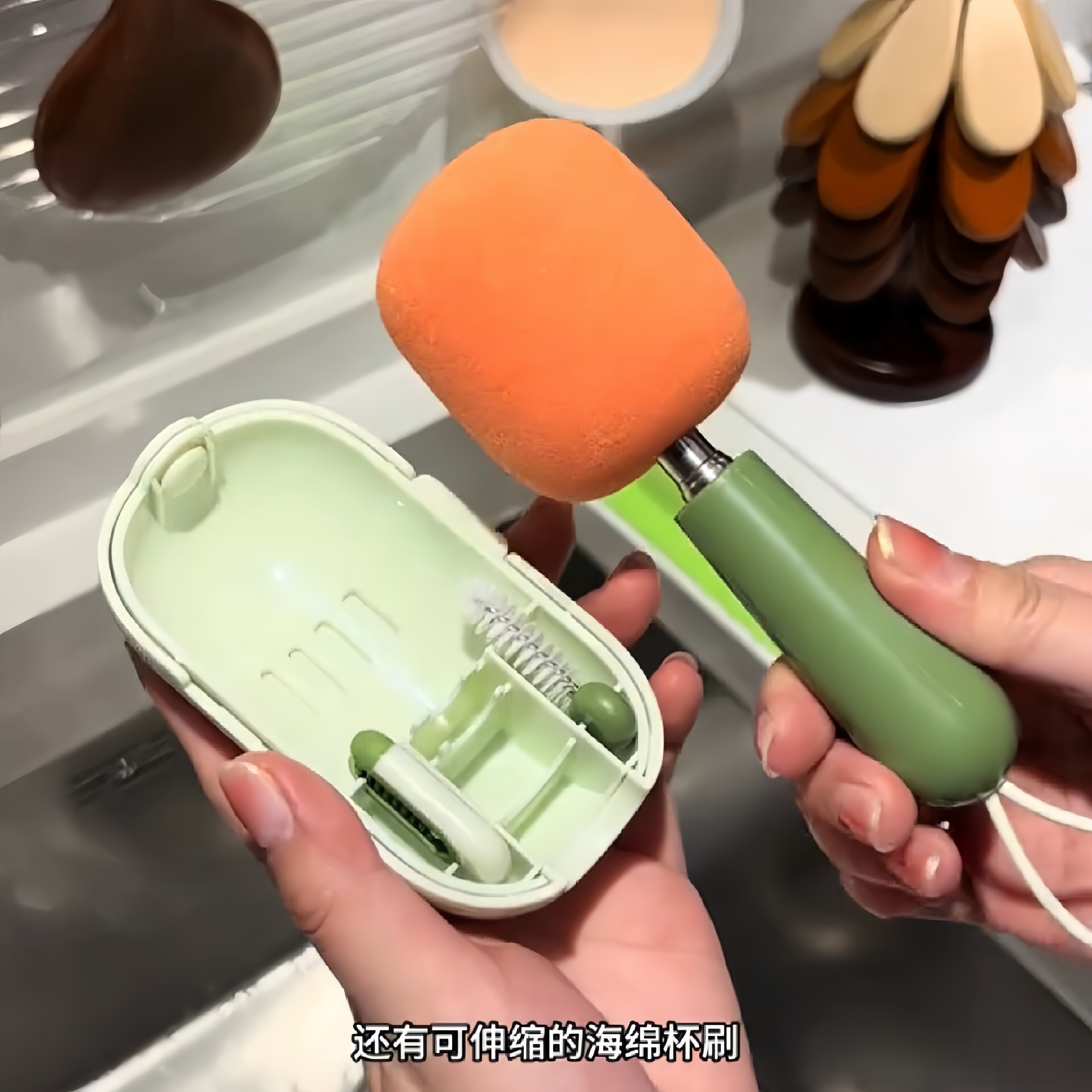 三合一杯刷长柄无死角刷子水杯清洗神器海绵杯刷便携可收纳,家庭/个人清洁工具,杯刷/瓶刷,淘宝优惠券,粉丝福利购,淘宝优惠卷
