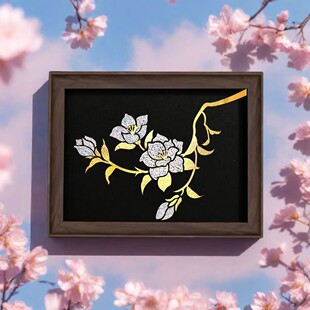 非遗玉兰花螺钿画非遗手工diy材料包制作团建暖场送朋友礼物摆件