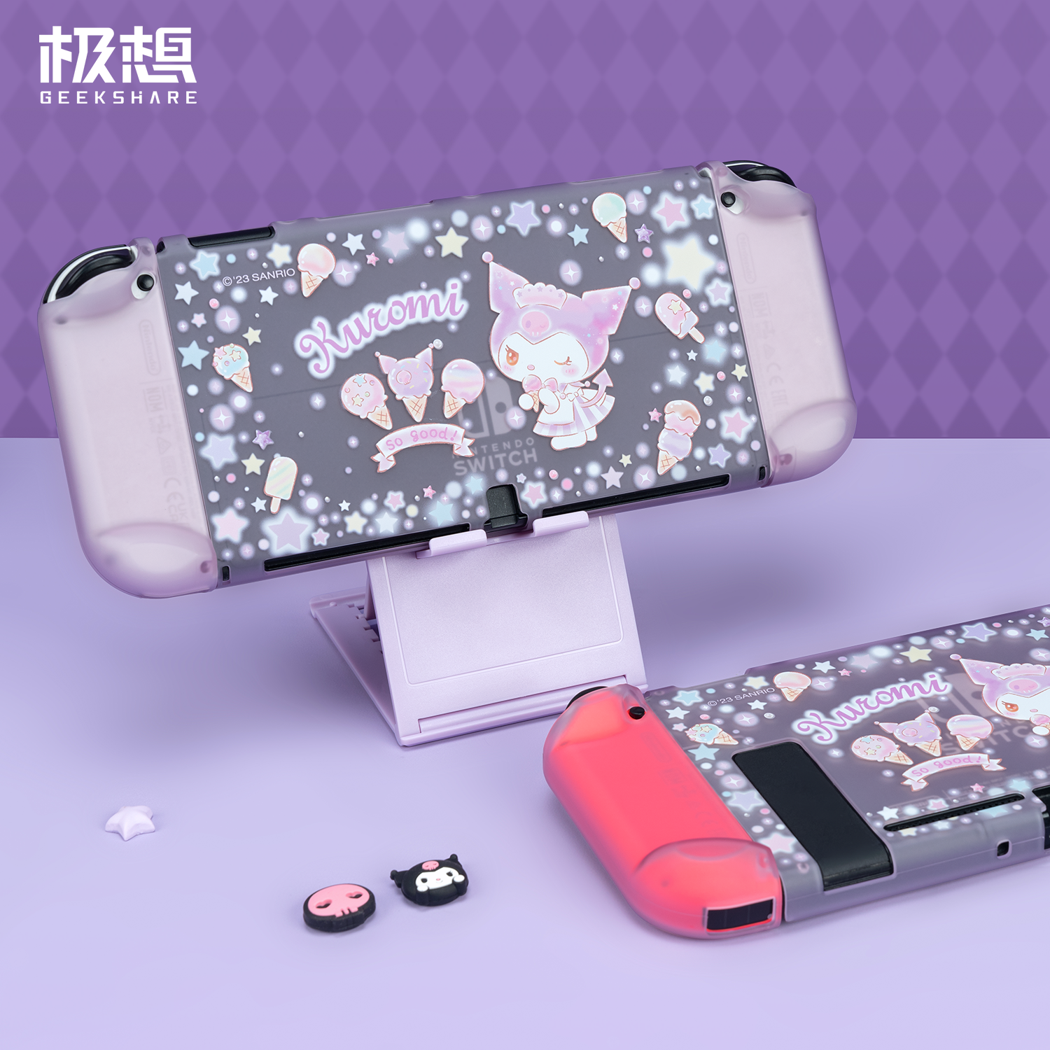 极想任天堂switch oled保护壳半透明三丽鸥正版联名保护套硬壳NS续航版可爱卡通防摔防尘酷洛米主机周边配件,电玩/配件/游戏/攻略,switch保护壳套,淘宝优惠券,粉丝福利购,淘宝优惠卷