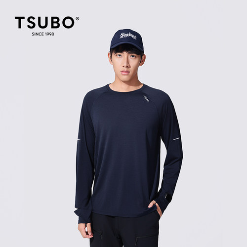 TSUBO户外运动男含羊毛长袖T恤