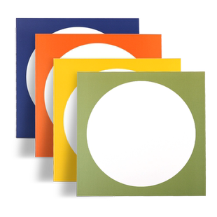 圆形硬卡纸厚白色外方内圆彩色边框镜面画框纸片美术专用儿童幼儿园手工环创材料黑色牛皮背景素描绘画画画纸