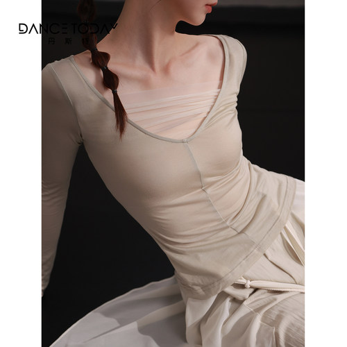 DanceToday网纱长袖练功服上衣