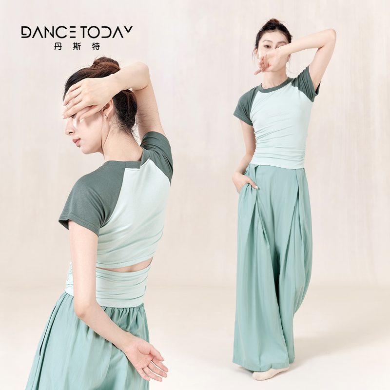 dancetoday现代舞露背短袖上衣