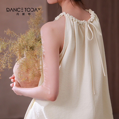 dancetoday现代舞蹈练功服女夏季古典舞瑜伽无袖上衣日常绑带背心