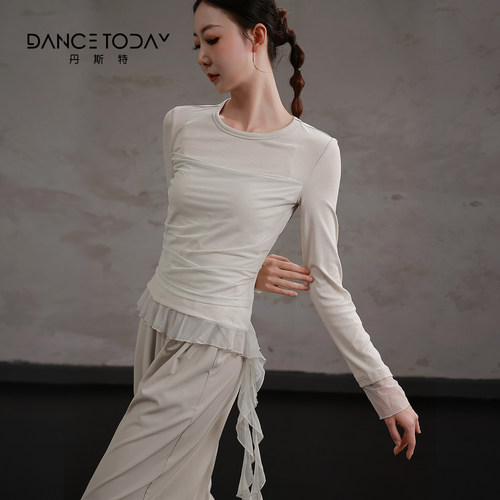 DanceToday网纱拼接练功服上衣