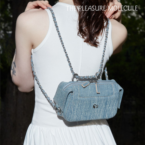 TPM手工链条双肩牛仔小飞侠包