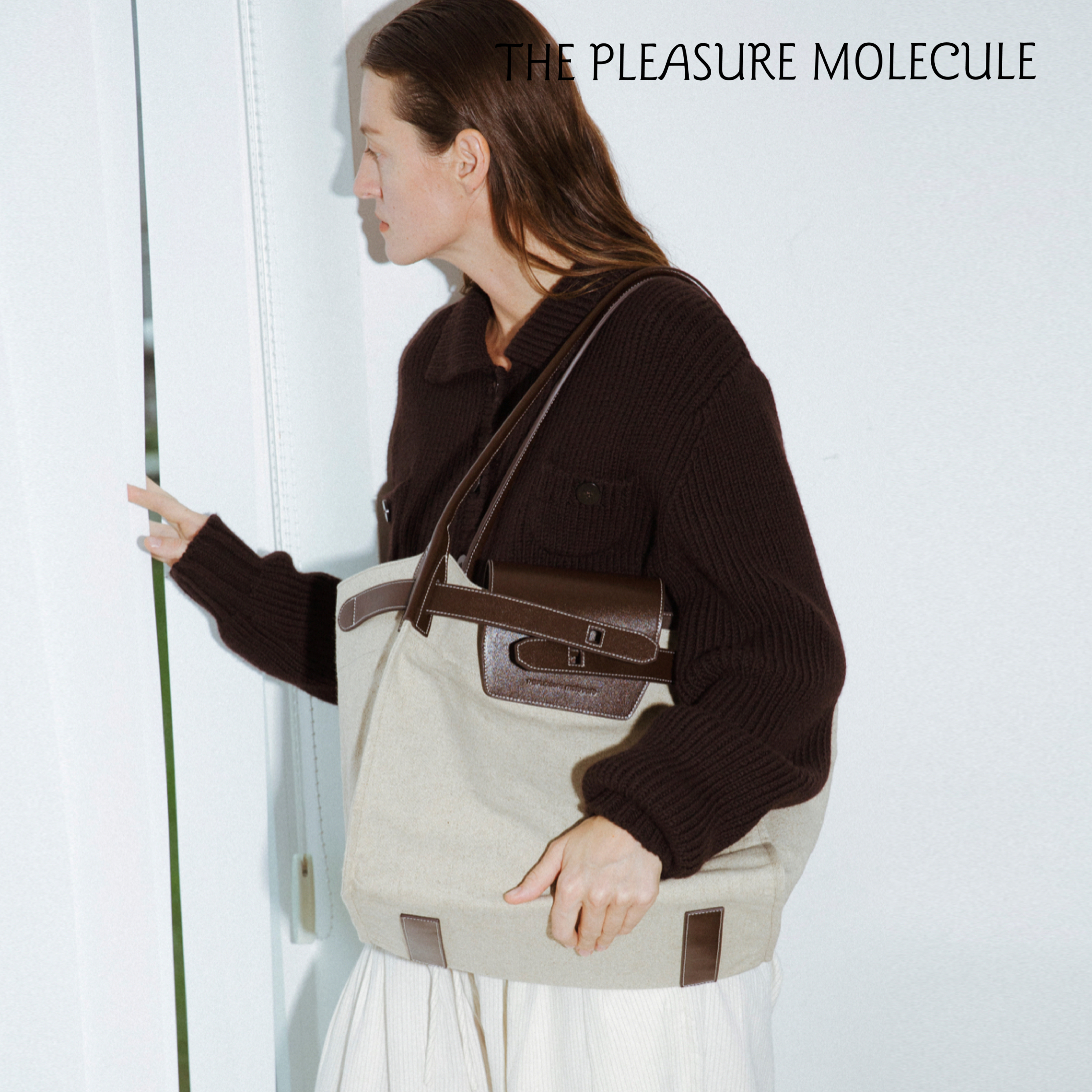 the pleasure molecule钥匙托特包亚麻帆布头层牛皮轻大容量松弛