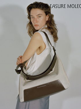 the pleasure molecule帆船包大号新款大容量帆布头层牛皮多背法