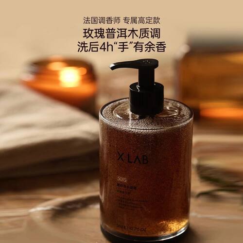XLAB熙所磨砂净手凝露玫瑰普洱香洗手液大容量150g华熙生物