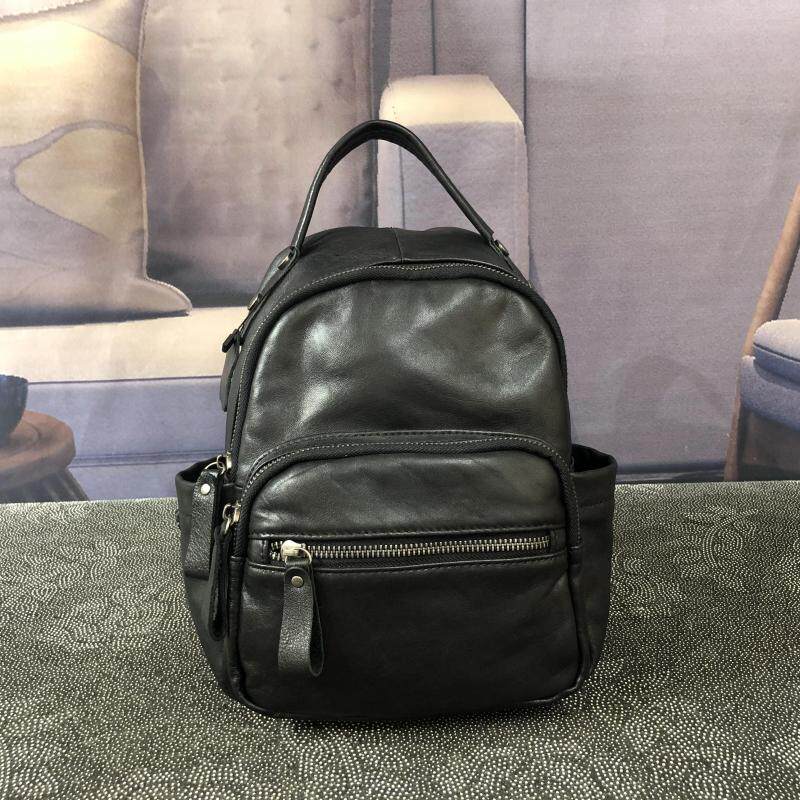 熙熙狸真皮背包2021新款百搭头层牛皮简约款男女通用旅游双肩背包