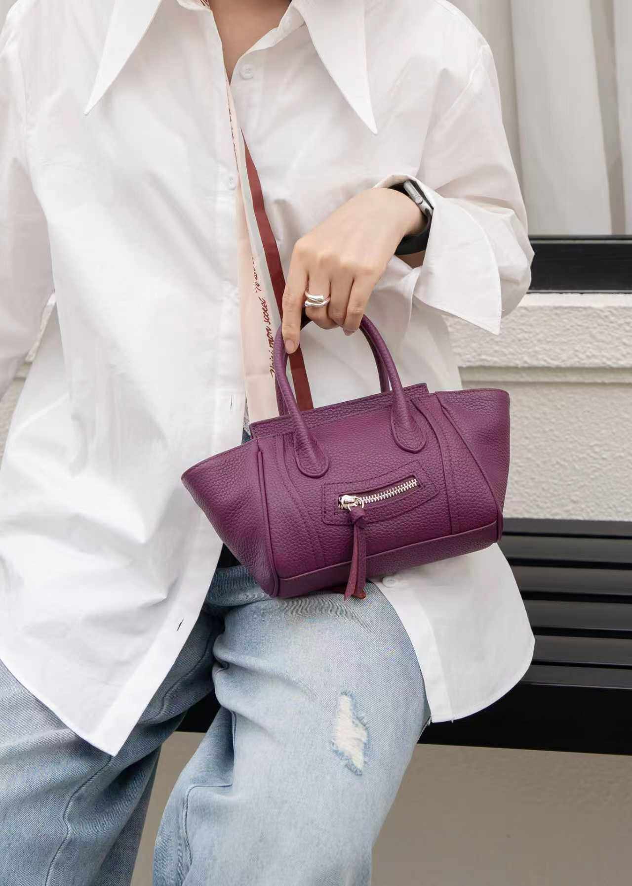 设计质感拉满！！气质新品女包韩版百搭头层牛皮女手提单肩翅膀包