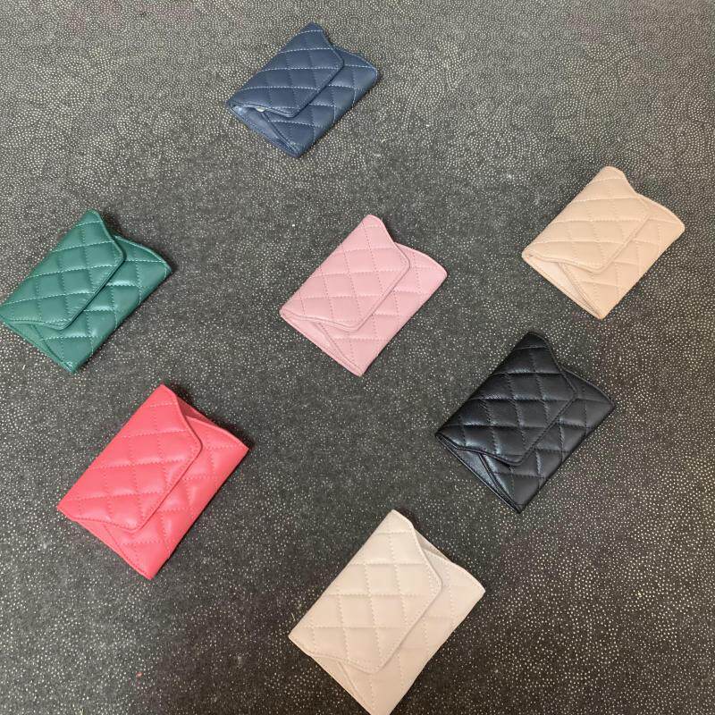 熙熙狸羊皮手拿短款卡包钱包