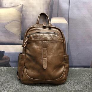 熙熙狸当季新品正品纯皮背包韩版百搭头层牛皮男女通用款双肩背包