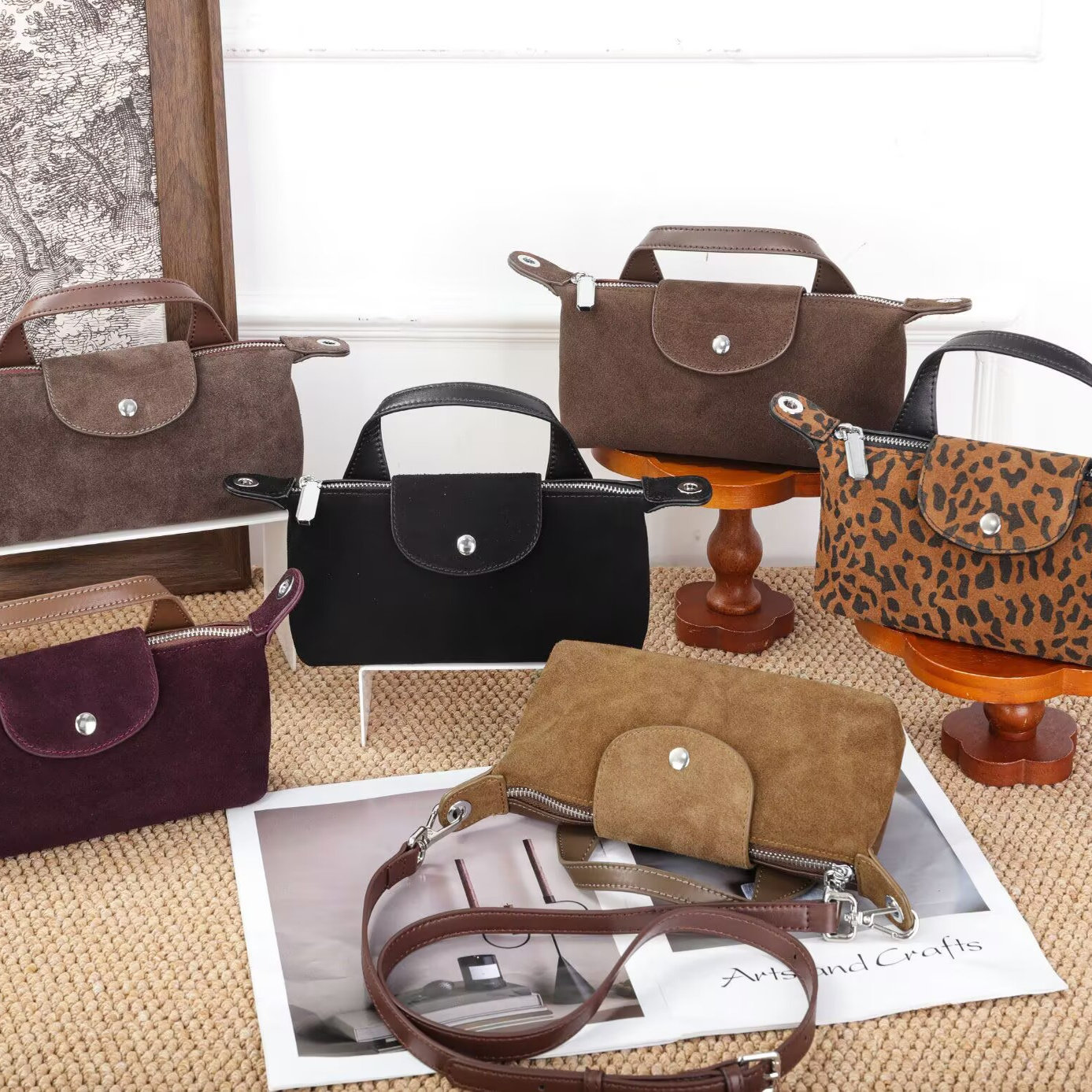 新品真皮女包韩版百搭时尚甜美淑女磨砂牛皮女手提单肩简约潮小包