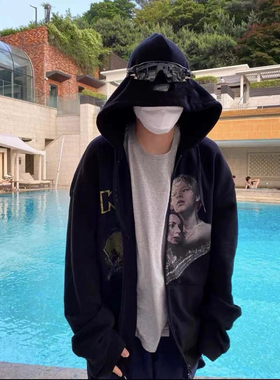 山羊Make自主泰坦尼克号VTM风格拉链帽衫重磅连帽外套高克重 vibe