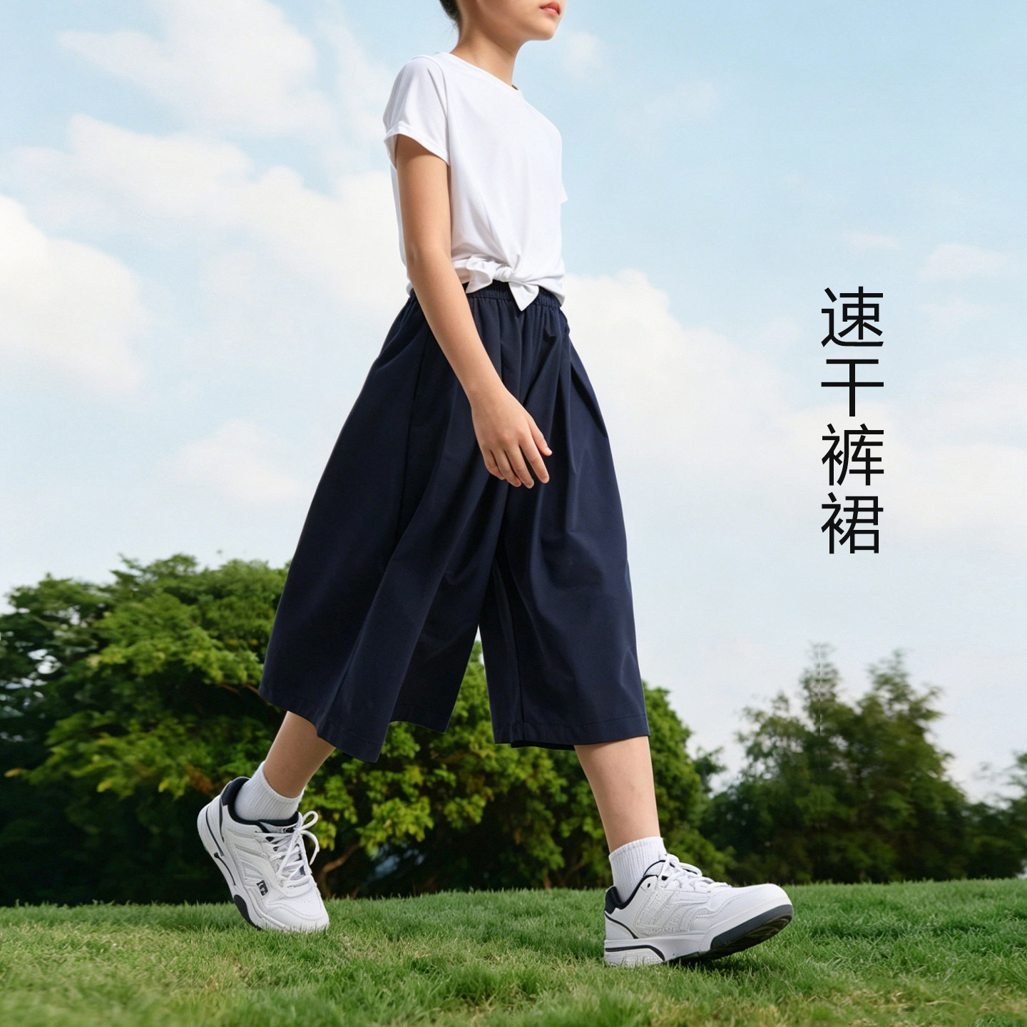 萌格格女童夏季七分速干裤图片
