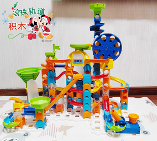闯关送人礼物 伟易达滚珠轨道儿童玩具宝宝益智大颗粒积木滑道拼装
