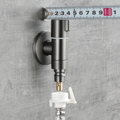 枪灰色专用洗衣机水龙头角阀全铜窄迷你止水阀全自动超短迷你4分6