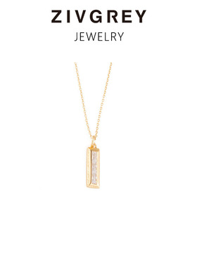 ZIVGREY轻奢复古方牌金色项链