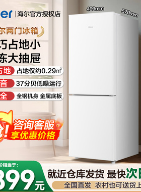 海尔179冷冻冷藏双开两门小冰箱家用180升小型出租房省电宿舍官方