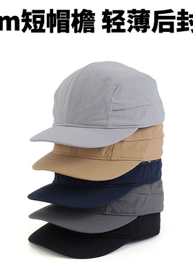 日系雅痞短檐藏青帽子男秋蓝色后封口复古鸭舌帽软顶速干遮阳帽薄