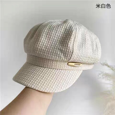 韩国PU皮质贝雷帽女帽子秋冬英伦百搭文艺画家帽港风南瓜帽八厂家