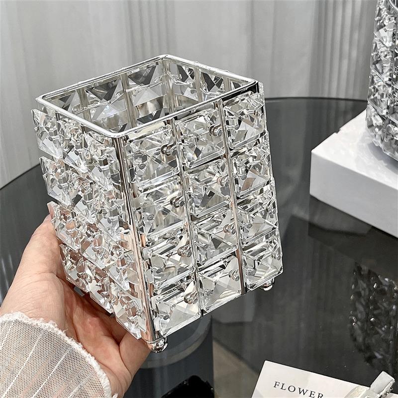 欧式水晶化妆刷收纳筒梳妆台桌面女生宿舍化妆品刷子眉笔收纳厂家