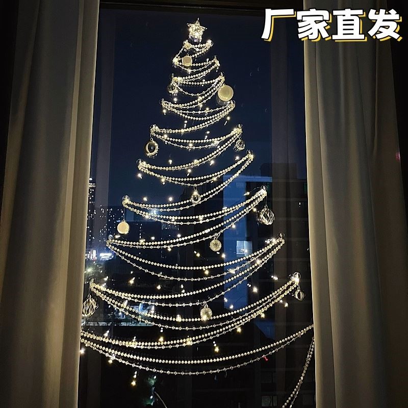 2026新款圣诞树玻璃窗灯装饰