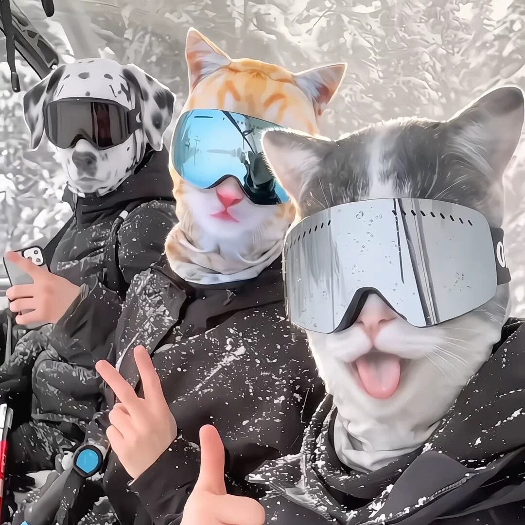动物头套防晒防风骑行滑雪面具