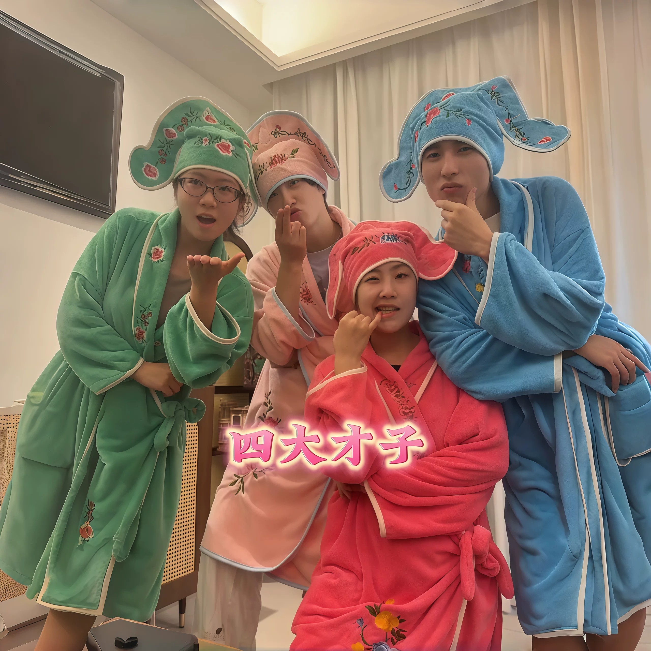 四大才子古代书生搞笑睡袍