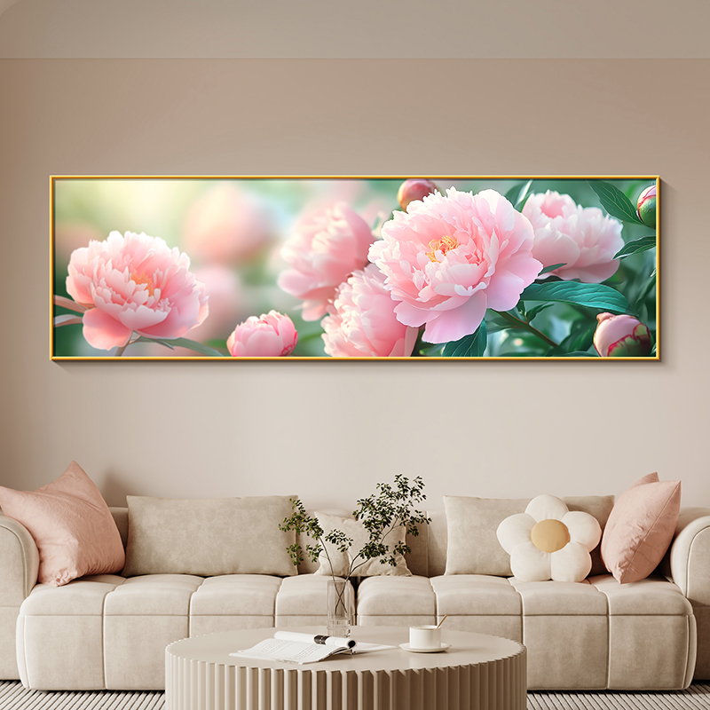 花开富贵客厅挂画现代简约沙发背景墙挂画高级感牡丹花卧室床头画图片