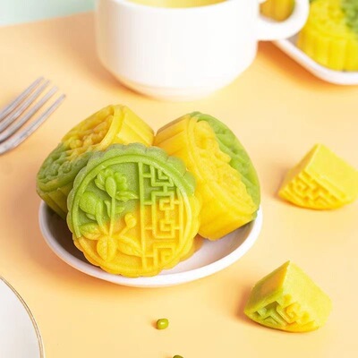 减肥解馋小零食低脂低卡低负担0反式脂肪酸无糖无添加剂糖人专用主食代餐冰沙网红绿豆糕月饼双色板栗冰糕中秋节送礼500克/盒糕点