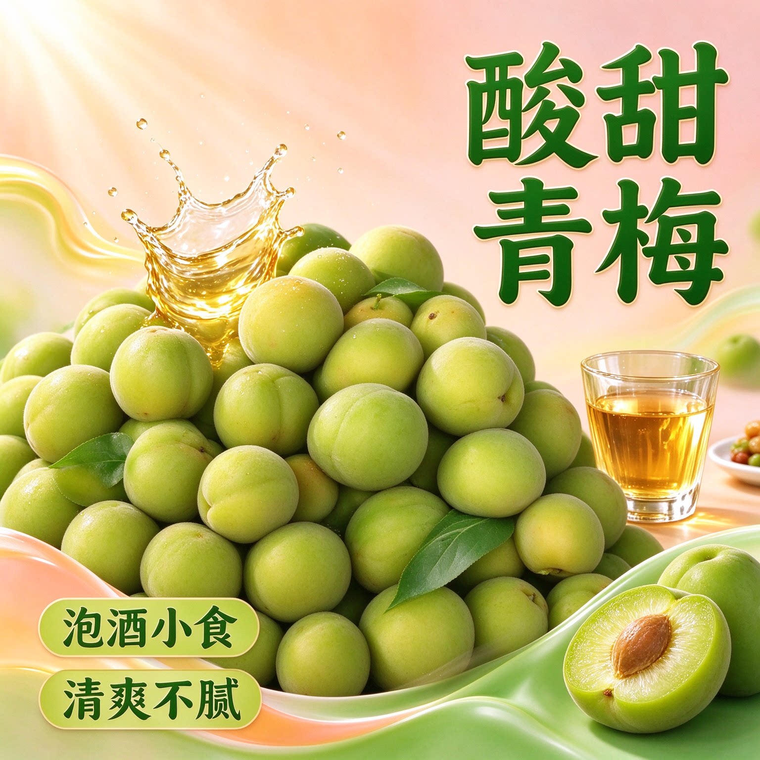 轻加工青梅鲜果泡酒半成品专用解腻蜜饯野生生梅子零食休闲青竹梅
