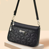 真皮质感女包时尚 中年妈妈包多层大容量单肩婆婆买菜包斜挎小方包