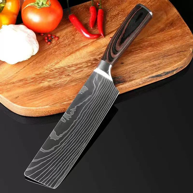 厨房刀具大马士革厨刀日式西厨切片切肉料理刀家用锋利免磨刀套