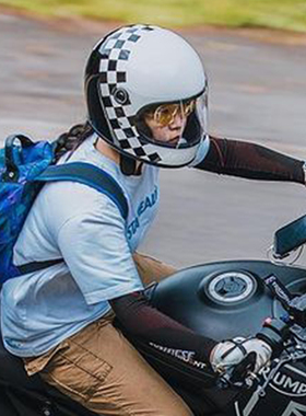 active region中国台湾AR摩托车头盔潮酷黑白格子哈雷机车男全盔