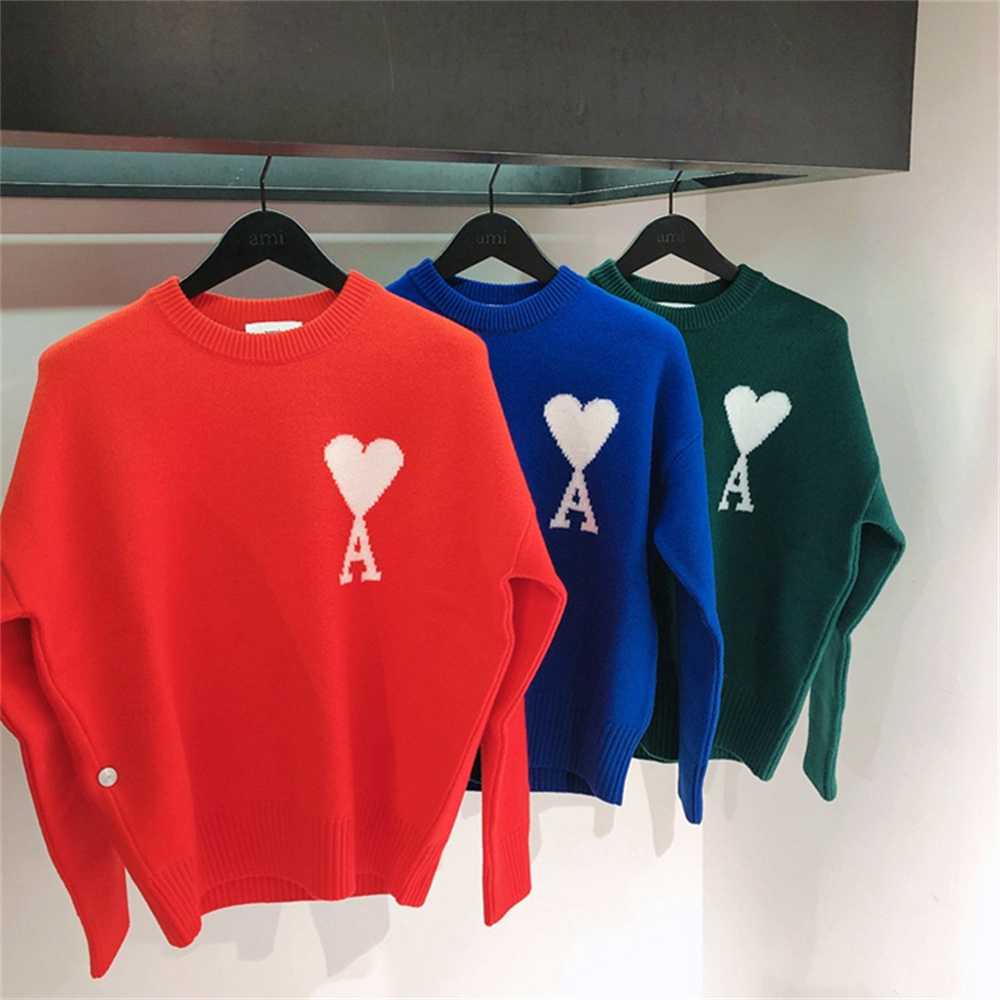 大爱心logo圆领毛衣男女款羊毛衫