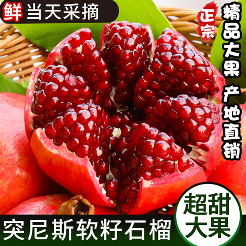 会理突尼斯软籽石榴当季鲜果