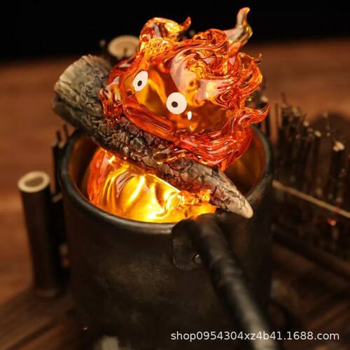 跨境新品 Calcifer Night Light 卡西法小夜灯树脂摆件装饰工艺品